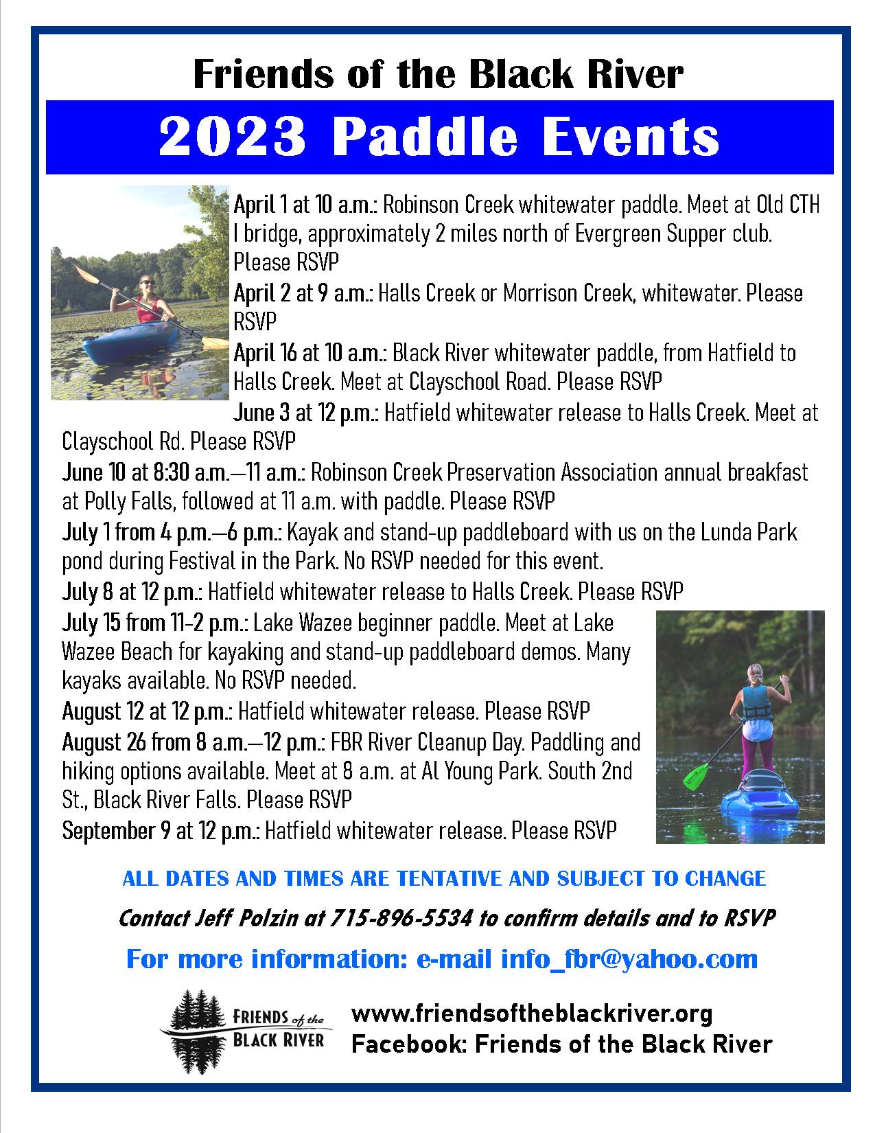 Friends of the Black River 2023 Paddle Events Black River Area Chamber of Commerce