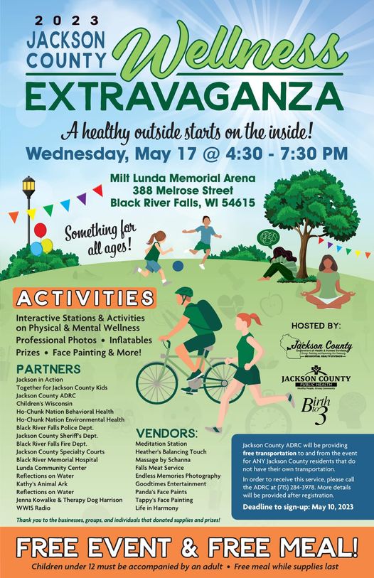 Jackson County Wellness Extravaganza! Milt Lunda Ice Arena Black