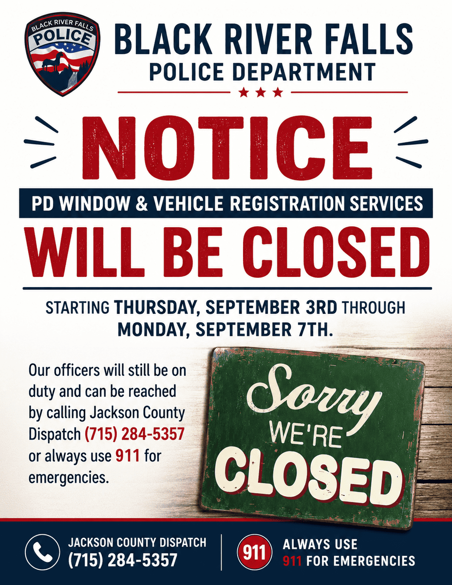 BRF Police Window Closed - Black River Area Chamber of Commerce