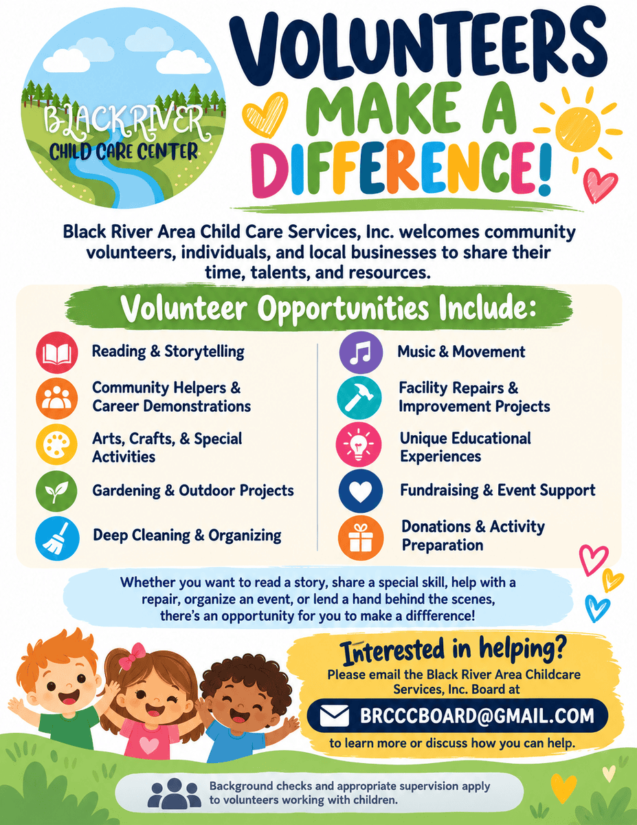 Volunteers Make a Difference Poster - Black River Area Chamber of Commerce